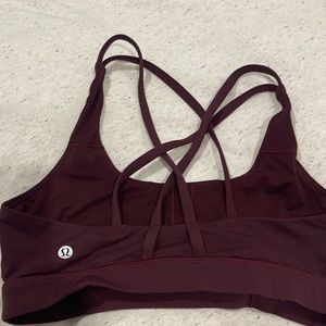 Lululemon Energy Bra size 8. Maroon / purple color.